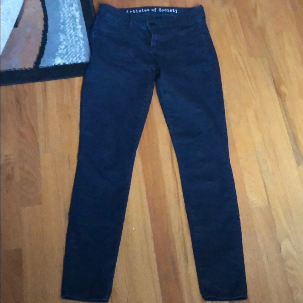 Dark wash waxed denim